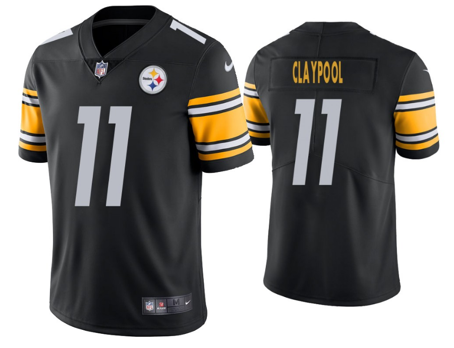 Men's Pittsburgh Steelers #11 Chase Claypool Black NFL Vapor Untouchable Limited Stitched Jersey Men's Pittsburgh Steelers #11 Chase Claypool Black NFL Vapor Untouchable Limited Stitched Jersey